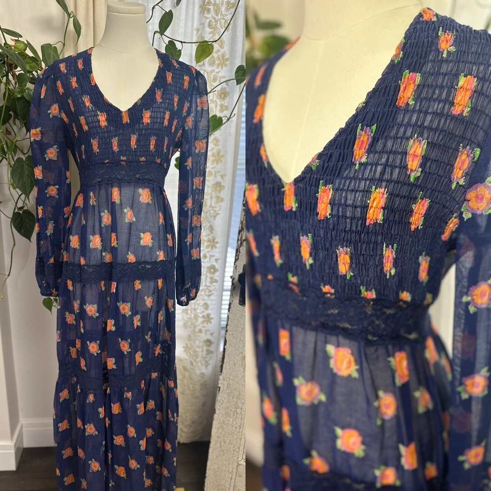 Elegant Floral Sheer Dress
